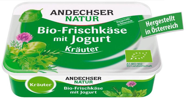 Produktfoto zu Frischkäse Kräuter von Andechser