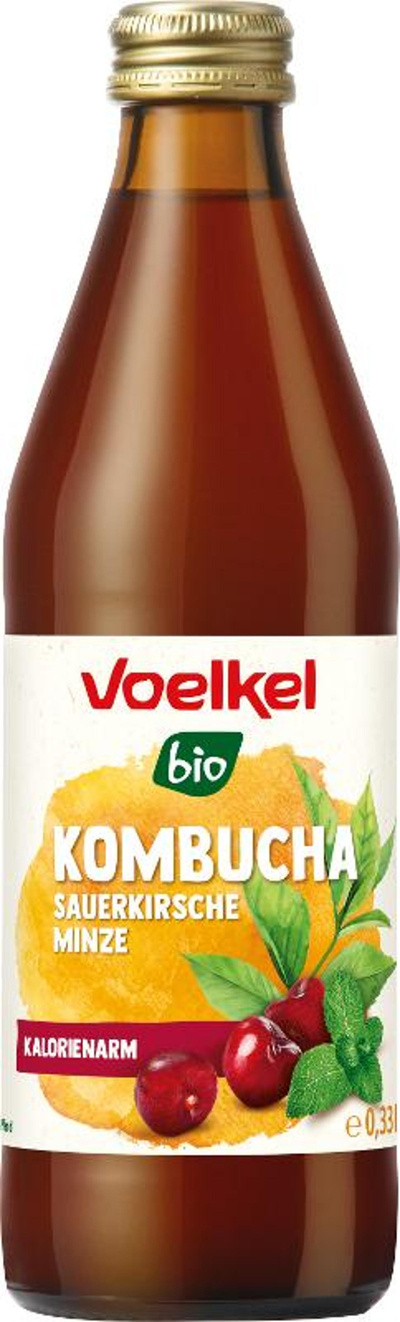 Produktfoto zu Kombucha Sauerkirsche Minze von Voelkel