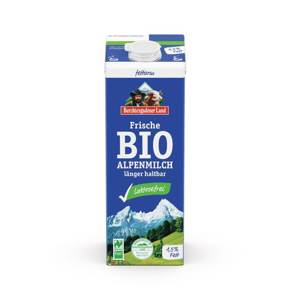 Produktfoto zu Frische Alpenmilch 1,5%, laktosefrei von Berchtesgadener Land
