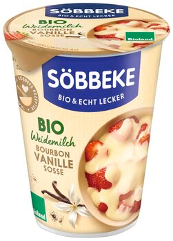 Produktfoto zu Bourbon Vanille Soße mit Sahne von Söbbeke