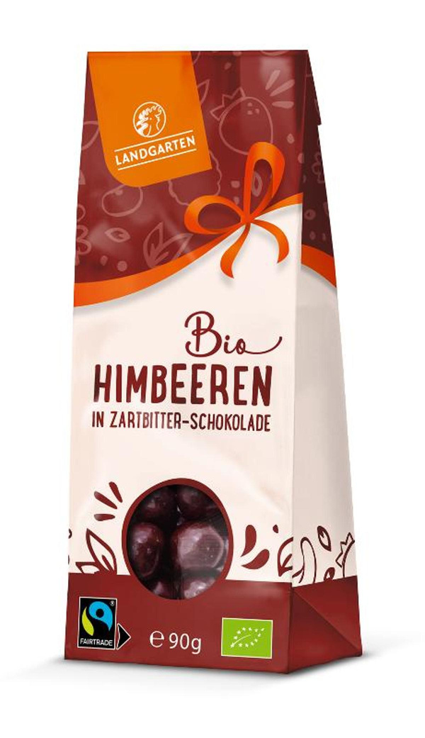 Produktfoto zu Himbeeren in Zartbitterschokolade von Landgarten