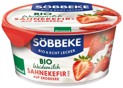 Produktfoto zu Sahnekefir auf Erdbeere-Weidemilch von Söbbeke