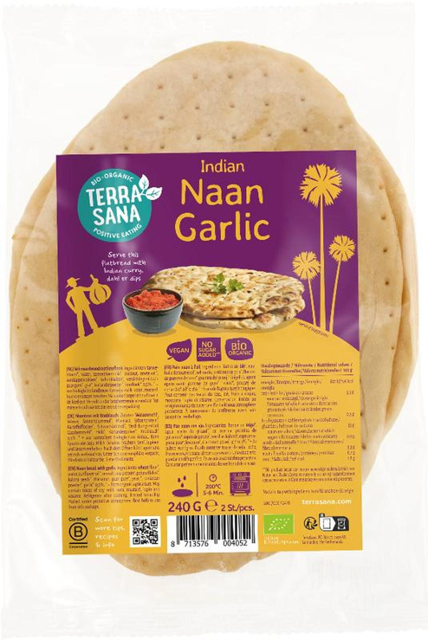 Produktfoto zu Naan-Brot Knoblauch 2 Stück von Terrasana