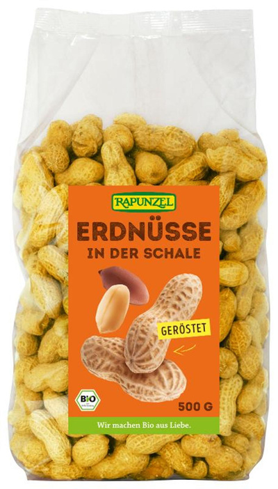 Produktfoto zu Geröstete Erdnüsse in der Schale von Rapunzel