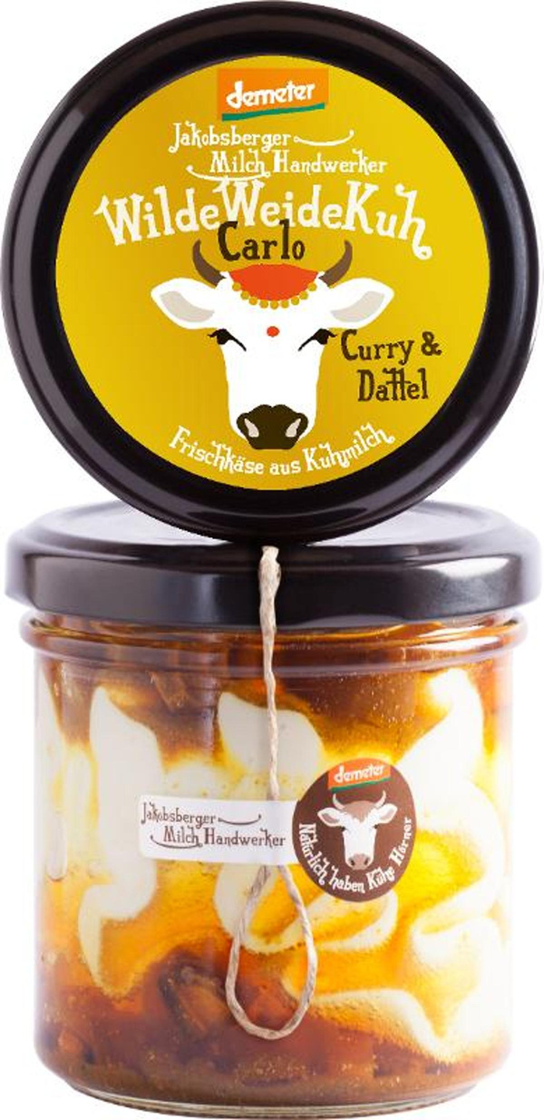Produktfoto zu Carlo Frischkäse Curry Dattel von Jakobsberger Milch Handwerker