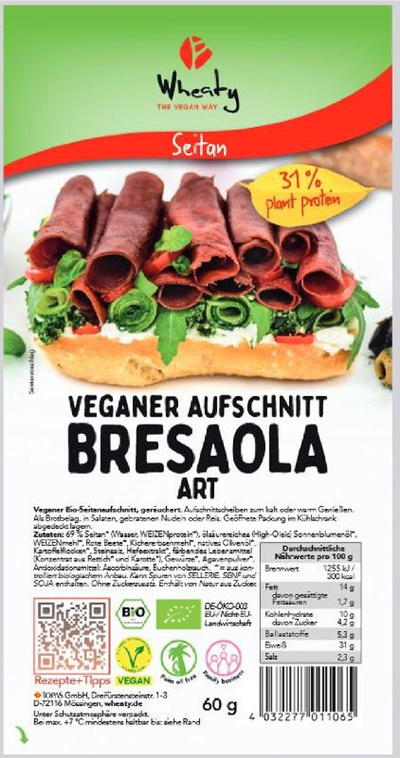 Produktfoto zu Aufschnitt Bresaola Art von Wheaty